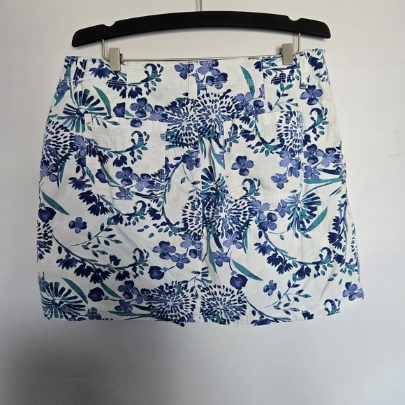 St. Johns Bay Floral Blue and Green Skort - Picture 2 of 6